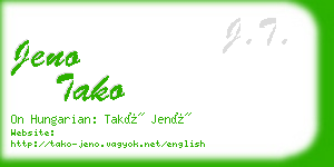 jeno tako business card